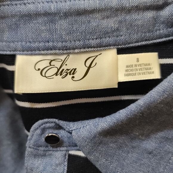 Eliza J Sleeveless Stripe Ponte Dress Size 8 NEW - Picture 4 of 6